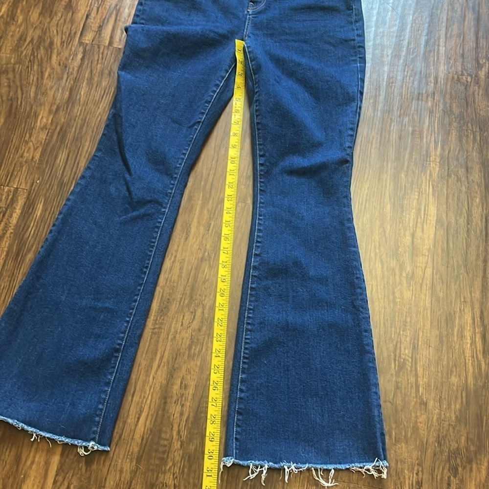 Like New Frank & Eileen Flannigan flare leg high waist raw hem denim jeans 30 - Picture 12 of 16